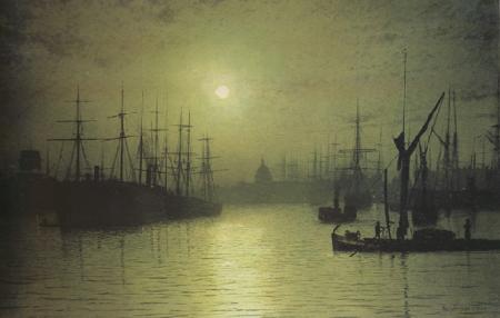 Atkinson Grimshaw rNightfall down the Thames (nn03) oil painting image